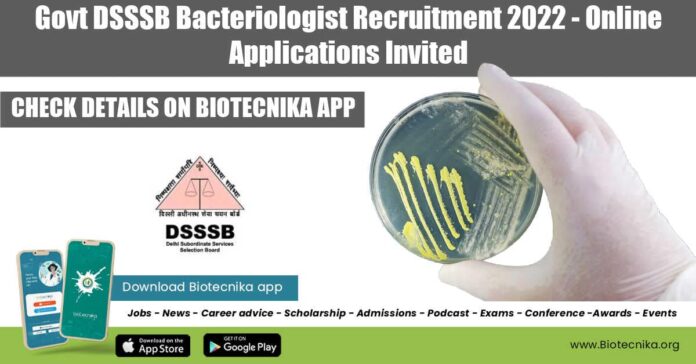 Govt DSSSB Recruitment 2022