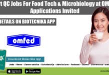 Govt QC Jobs For Food Tech & Microbiology at OMFED, Applications Invited Govt QC Jobs