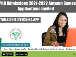 IBSD PhD Admissions 2021-2022