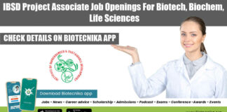 IBSD Project Associate Job