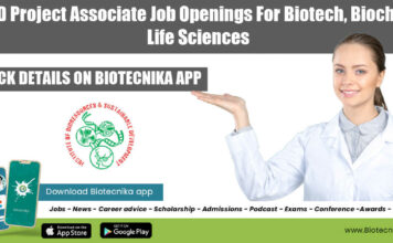 IBSD Project Associate Job Openings For Biotech, Biochem, Life Sciences IBSD Project Associate Job