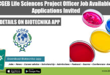 ICGEB Life Sciences Project Officer Job Available – Applications Invited ICGEB Life Sciences Project