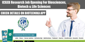 ICGEB Research Job Opening