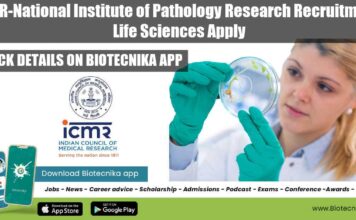 ICMR-National Institute of Pathology Research Recruitment, Life Sciences Apply ICMR-NIP Research Job