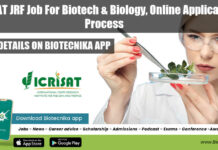 ICRISAT JRF Job For Biotech & Biology, Online Application Process ICRISAT JRF Job