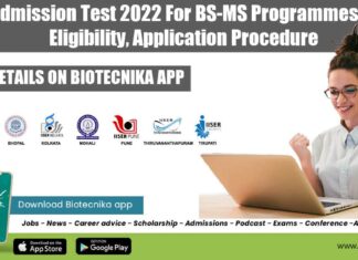 IISER Admission Test 2022 Notification