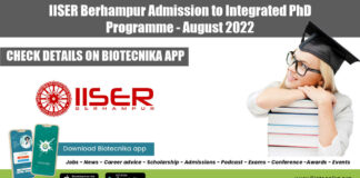 IISER Berhampur iPhD 2022