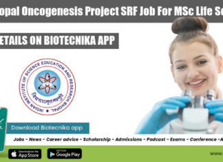 IISER Bhopal SRF Opening