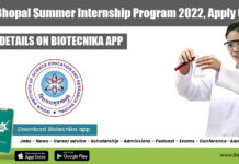 IISER Bhopal Summer Internship Program 2022, Apply Online IISER Bhopal Summer Internship