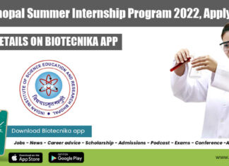 IISER Bhopal Summer Internship