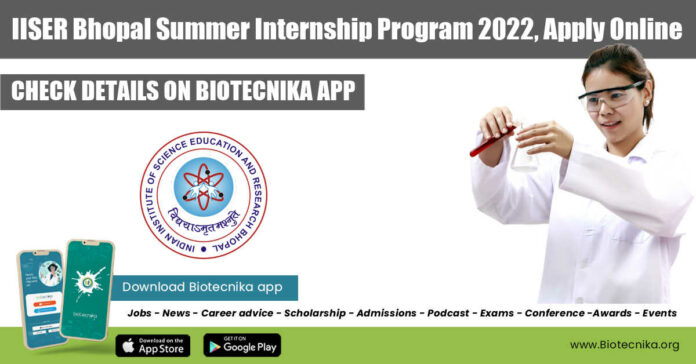 IISER Bhopal Summer Internship