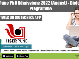 IISER Pune PhD 2022