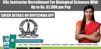 IISc Teaching Jobs 2022