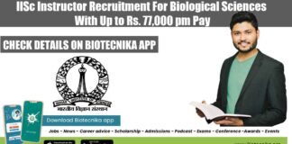 IISc Teaching Jobs