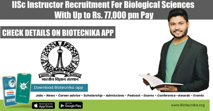 IISc Teaching Jobs