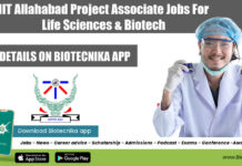 IIT Allahabad Project Associate Jobs For Life Sciences & Biotech IIT Allahabad Project Associate