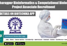 IIT Kharagpur Bioinformatics & Computational Biology Jr. Project Associate Recruitment IIT Kharagpur Project Job