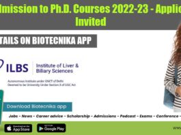 ILBS PhD Admissions 2022-23