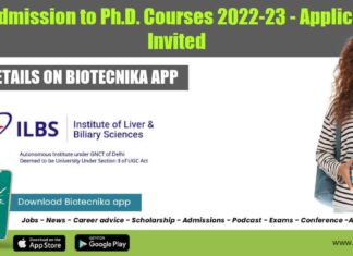 ILBS PhD Admissions 2022-23