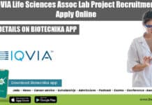 IQVIA Life Sciences Assoc Lab Project Recruitment, Apply Online IQVIA Life Sciences Assoc