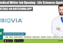 IQVIA Medical Writer Job Opening – Life Sciences Apply Online IQVIA Medical Writer Job