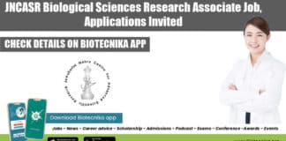 JNCASR Biological Sciences Research