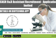 JNCASR R&D Assistant Recruitment – Applications Invited JNCASR R&D Assistant Recruitment
