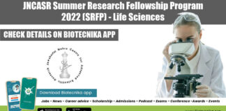 JNCASR Summer Research Fellowship
