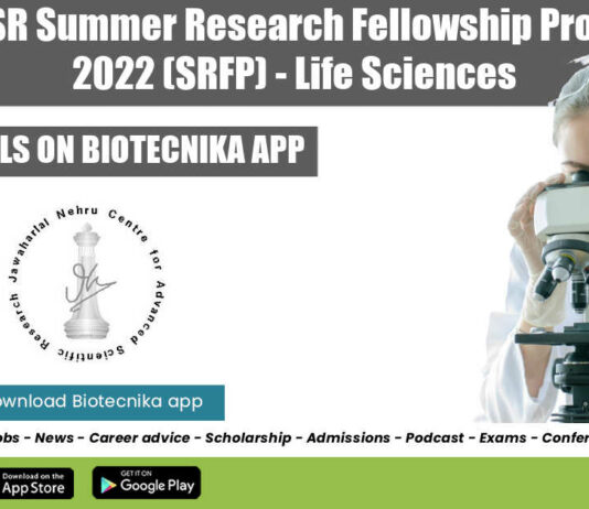 JNCASR Summer Research Fellowship