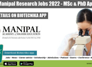 MAHE Manipal Research Jobs