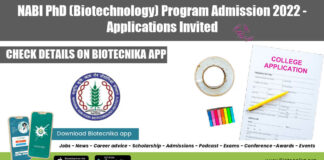 NABI PhD Admission 2022