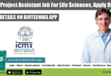 NARI Project Assistant Job For Life Sciences, Apply Online NARI Project Assistant Job