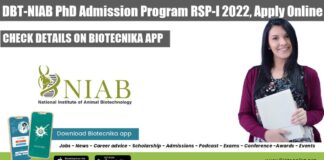 NIAB PhD Admission 2022