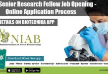 NIAB Senior Research Fellow Job Opening – Online Application Process NIAB SRF Vacancy Available
