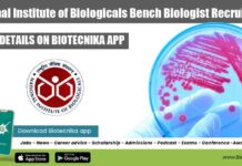 National Institute of Biologicals Bench Biologist Recruitment NIB Bench Biologist Job