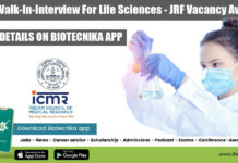 NICED Walk-In-Interview For Life Sciences – JRF Vacancy Available NICED Job Opening 2022
