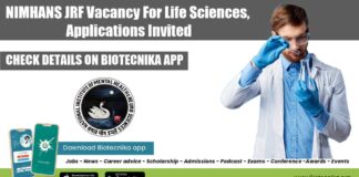 NIMHANS JRF Vacancy