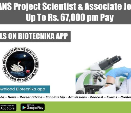 NIMHANS Project Jobs 2022