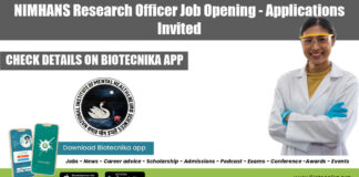 NIMHANS Research Officer Job