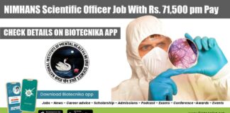 NIMHANS Scientific Officer Job