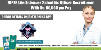 NIPER Scientific Officer Job