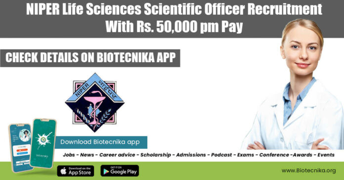 NIPER Scientific Officer Job