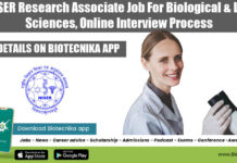 NISER Research Associate Job For Biological & Life Sciences, Online Interview Process NISER Research Associate Job