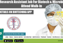 NITRD Research Assistant Job For Biotech & Microbiology, Attend Walk-In NITRD Research Assistant Job