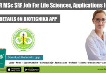 PGIMER MSc SRF Job