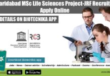 RCB Faridabad MSc Life Sciences Project-JRF Recruitment, Apply Online Project Job at RCB