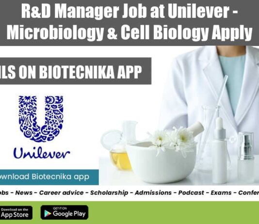 R&D Manager Job at Unilever