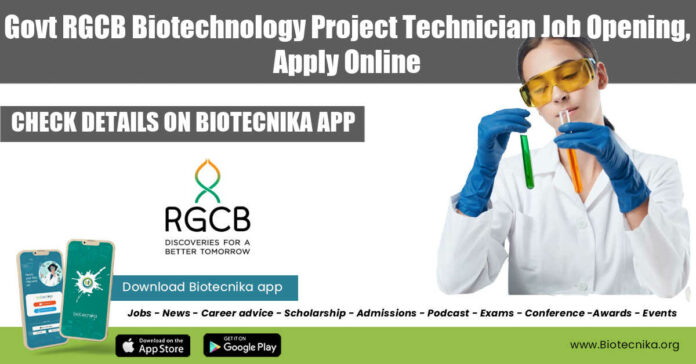 RGCB Biotech Project Technician