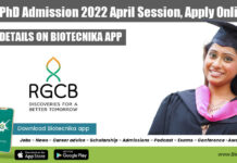 RGCB PhD Admission 2022