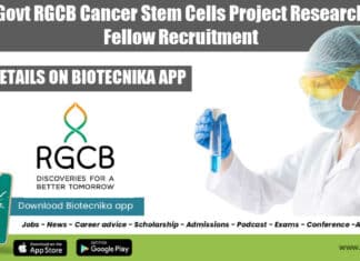 RGCB Research Job